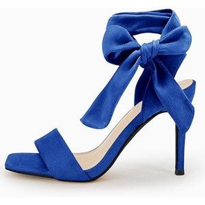Women's Blue Lace Up Heeled Sandal SIZE 10